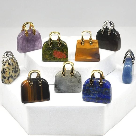 Chakra Stones Hand Carved Gemstone Healing Crystals Handbag Shaped1Pack(AnyColor - Picture 10 of 10